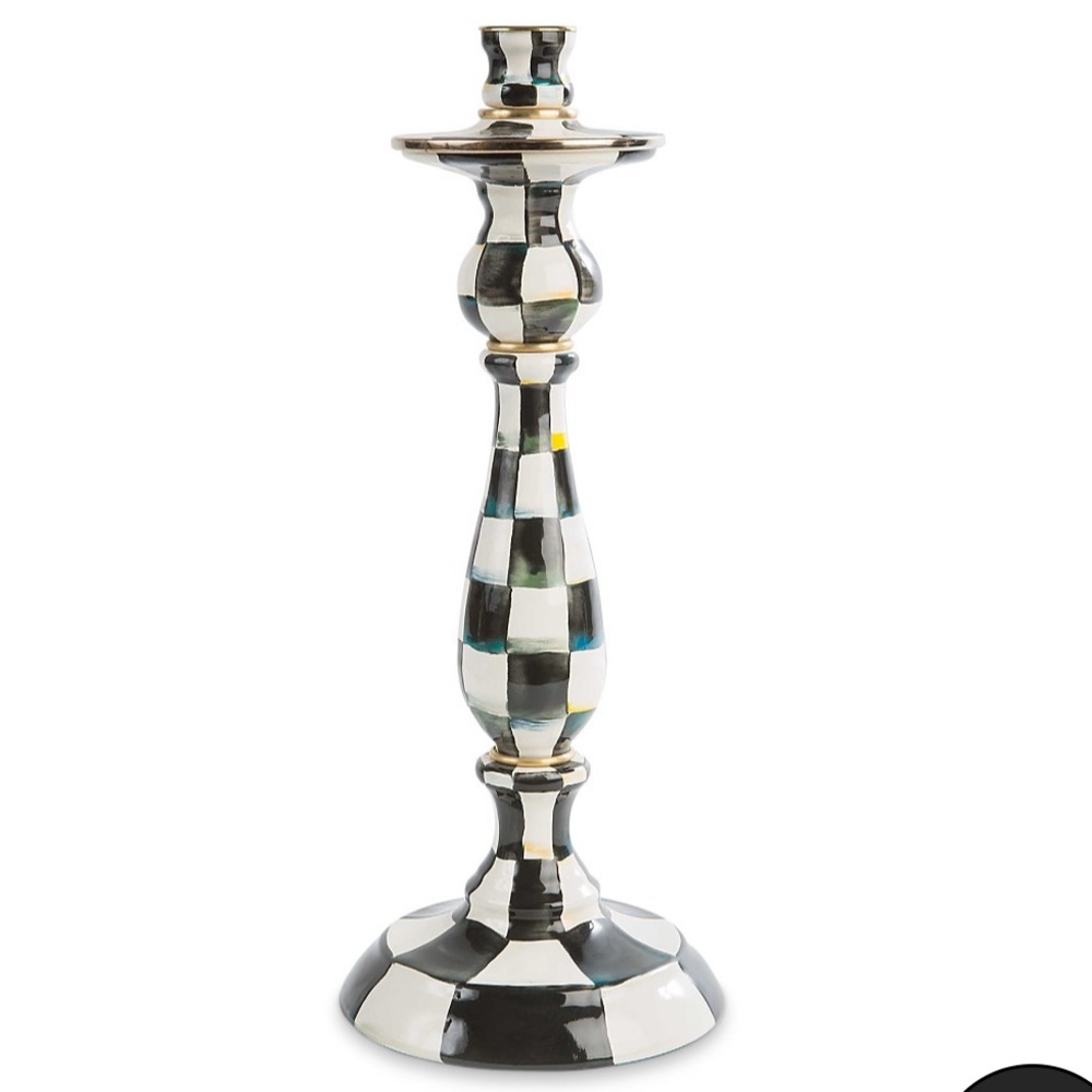 MacKenzie-Child’s - Courtly Check Enamel Candlestick - Large
